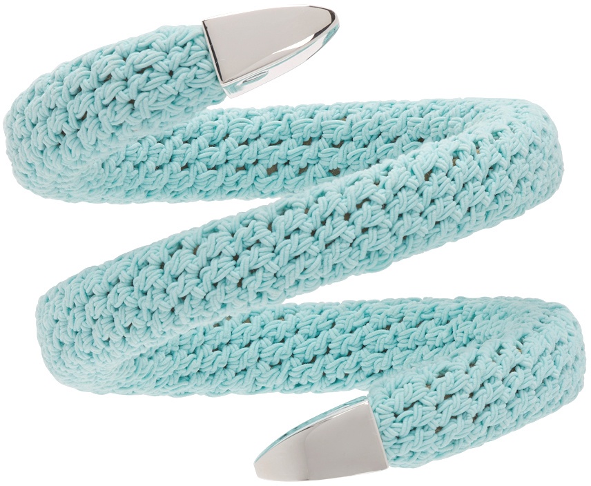 Photo: Bottega Veneta Blue & Silver Crochet Bracelet