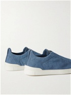 ERMENEGILDO ZEGNA - Cotton-Canvas Slip-On Sneakers - Blue