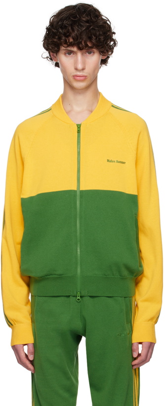 Photo: Wales Bonner Green & Yellow adidas Originals Edition Embroidered Logo Track Jacket