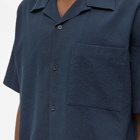 NN07 Men's Julio Seersucker Vacation Shirt in Navy Blue