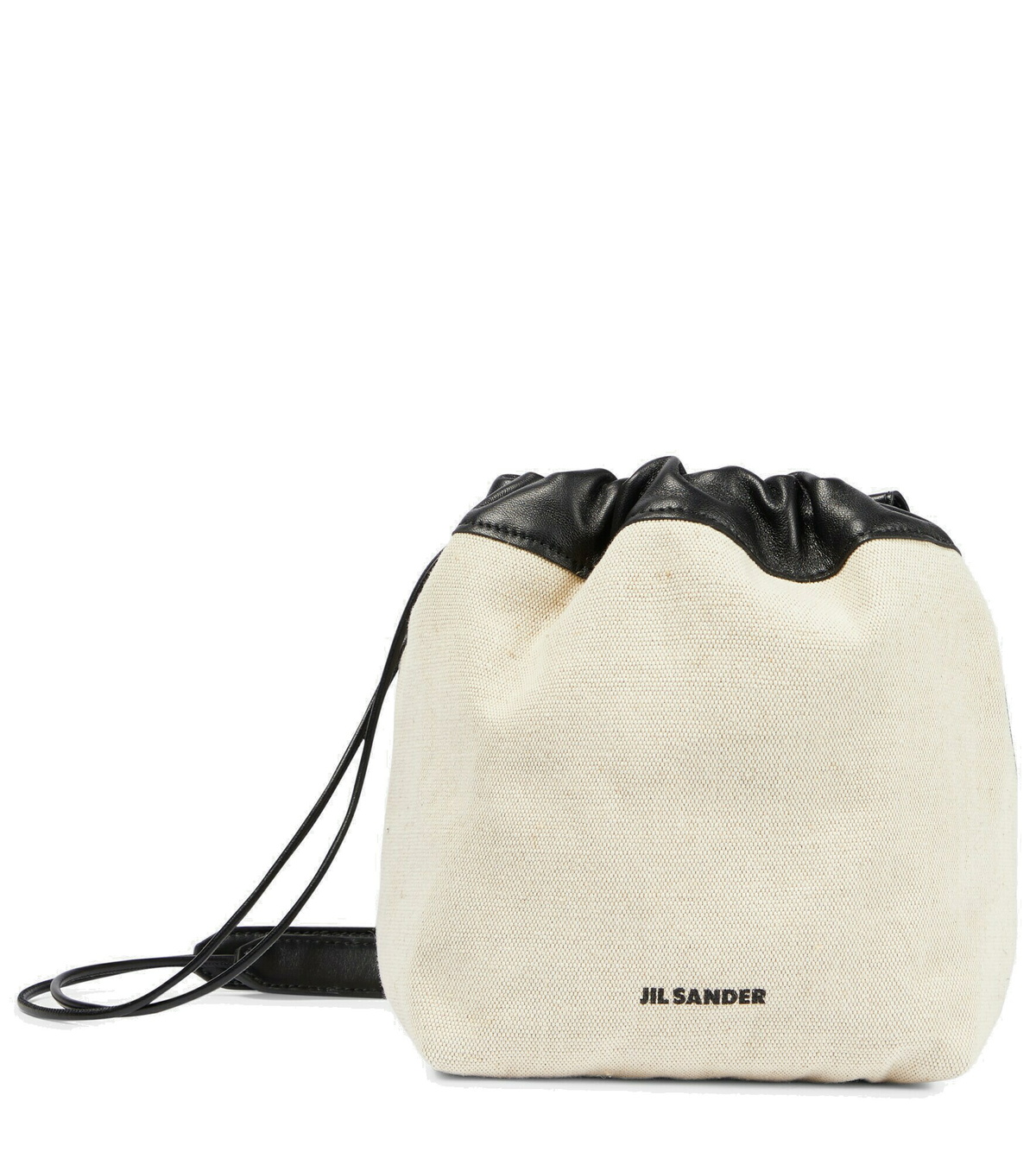 Jil Sander - Leather-trimmed canvas bucket bag Jil Sander