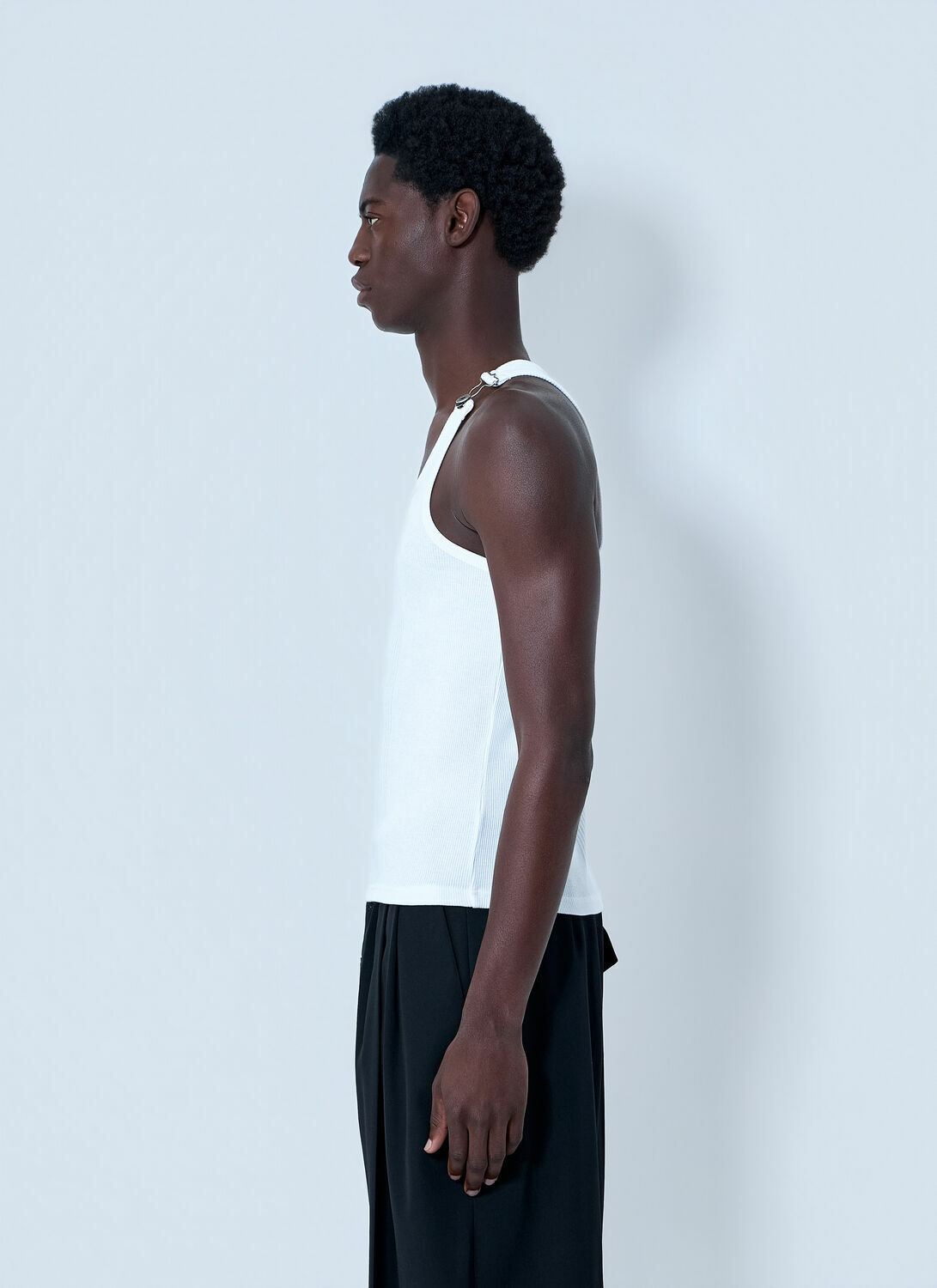 Jean Paul Gaultier Ribbed Tank Top with Metallic Hardware