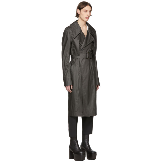 Rick Owens Black Drella Trench Coat Rick Owens