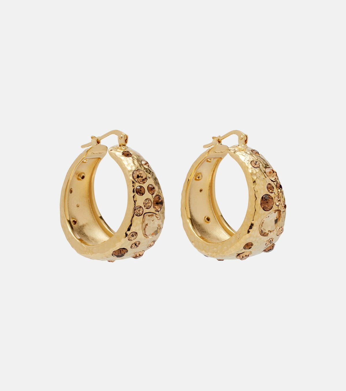 Oscar de la Renta Crystal-embellished hoop earrings