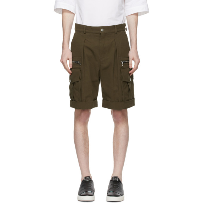 Photo: Balmain Khaki Cargo Bermuda Shorts