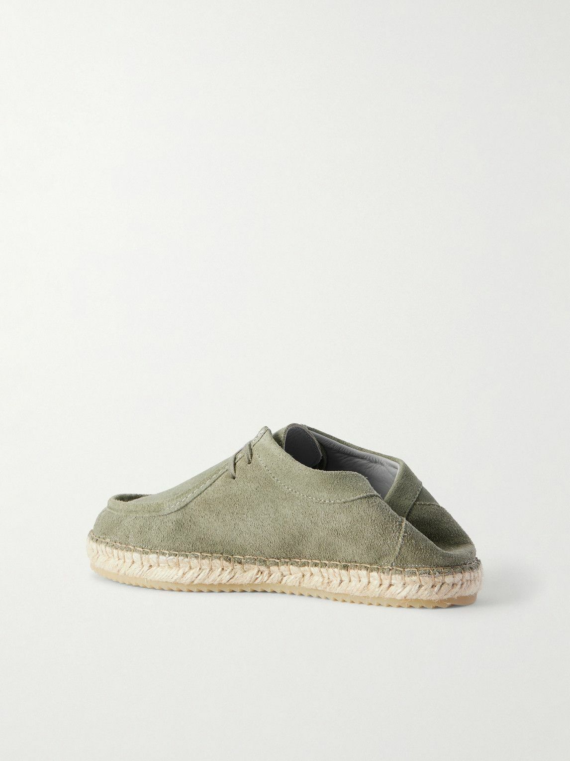 Frescobol Carioca - Rodolfo Jute-Trimmed Suede Derby Shoes - Green