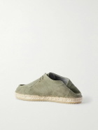 Frescobol Carioca - Rodolfo Jute-Trimmed Suede Derby Shoes - Green
