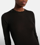 Prada Ribbed-knit virgin wool midi dress