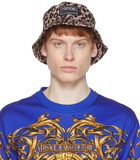 Versace Jeans Couture Black & Brown Printed Bucket Hat