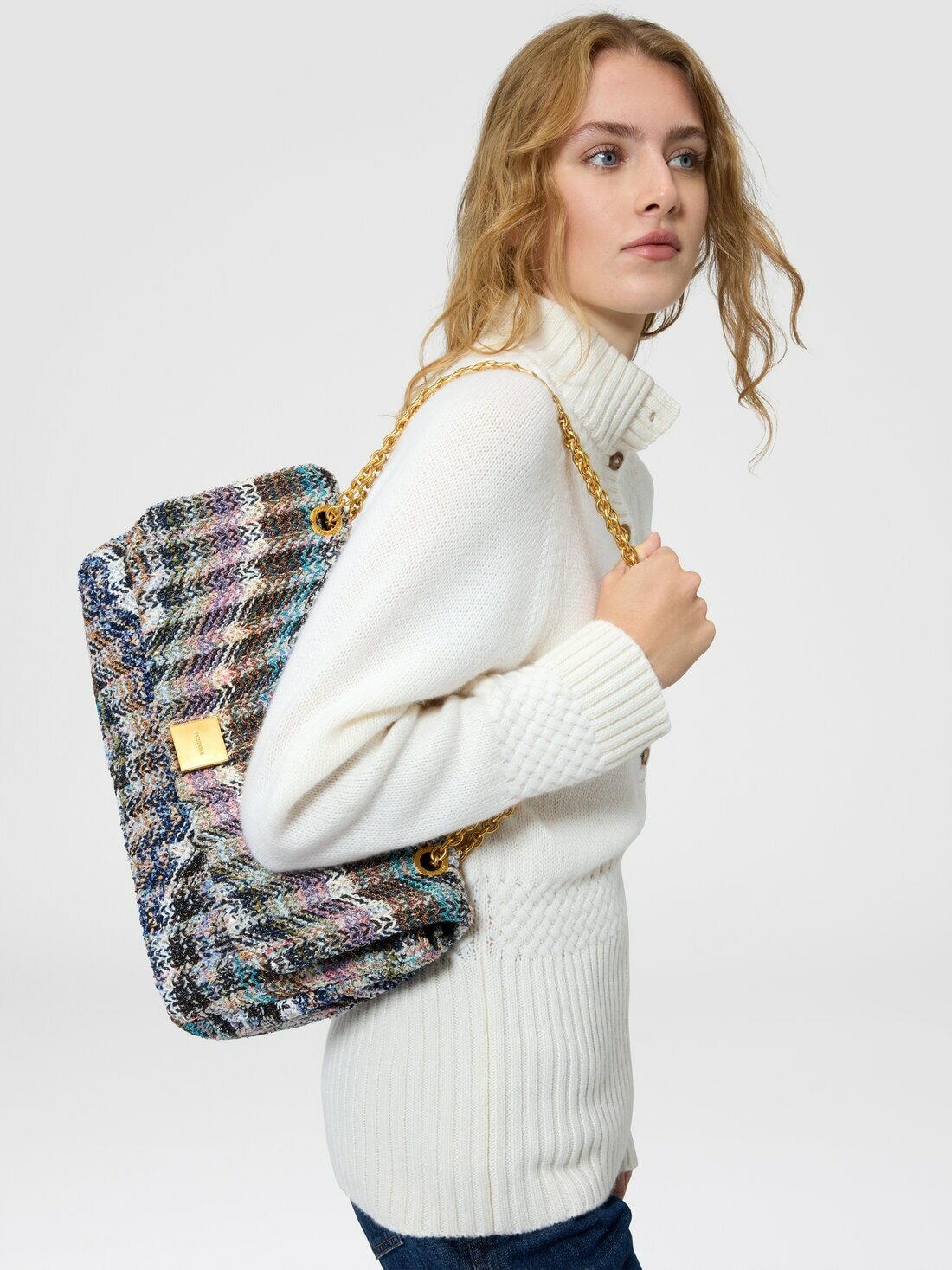 Missoni - Shoulder bag in wool blend, Women, Multicoloured