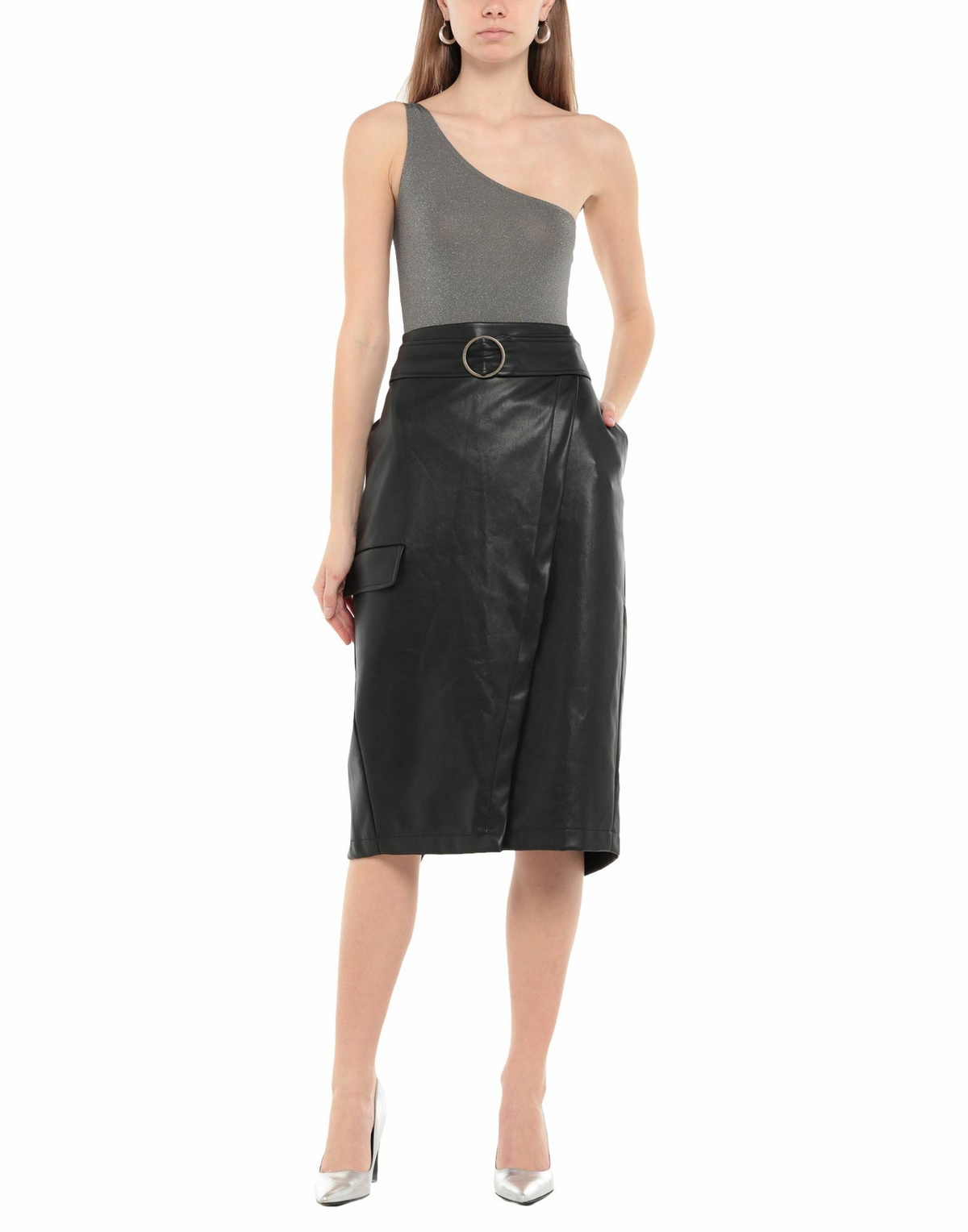 Berna Womens Midi skirt in Black
