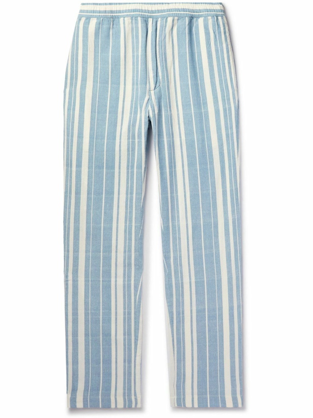 Photo: Original Madras - Straight-Leg Striped Cotton Trousers - Blue