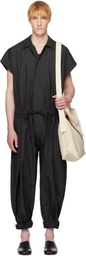 Jan-Jan Van Essche Black O-Project Coated Cloth #12 Jumpsuit