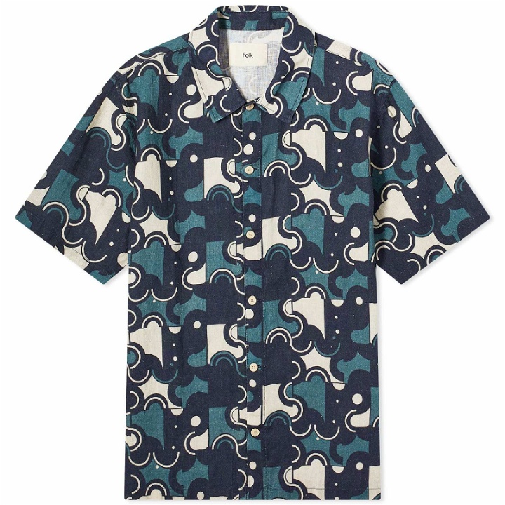 Photo: Folk Men's Gabe Vacation Shirt in Coil Print