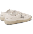 Saint Laurent - SL/06 Leather-Trimmed Distressed Canvas Sneakers - Men - Cream