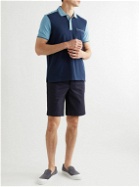 Club Monaco - Colour-Block Cotton-Blend Piqué Polo Shirt - Blue