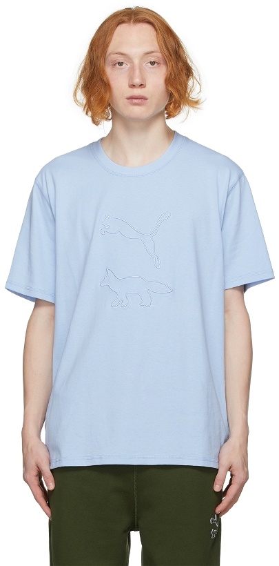 Photo: Maison Kitsuné Blue Puma Edition Logo T-Shirt