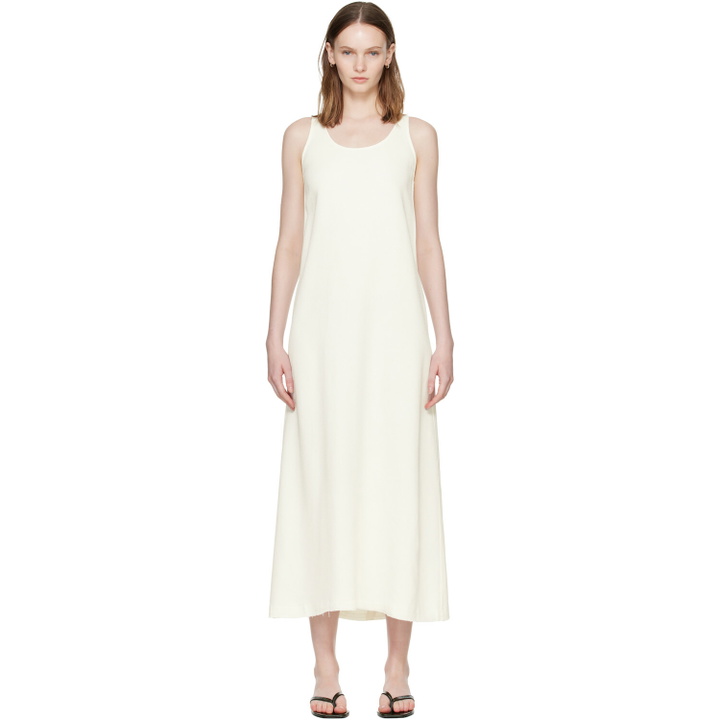 Photo: TOTEME Off-White Scoop-Neck Sablé Maxi Dress