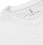 Brunello Cucinelli - Striped Mélange Cotton-Jersey T-Shirt - Men - White