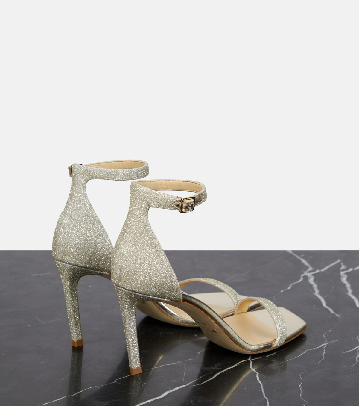 Jimmy Choo | April grey glitter fabric sandal | Savannahs