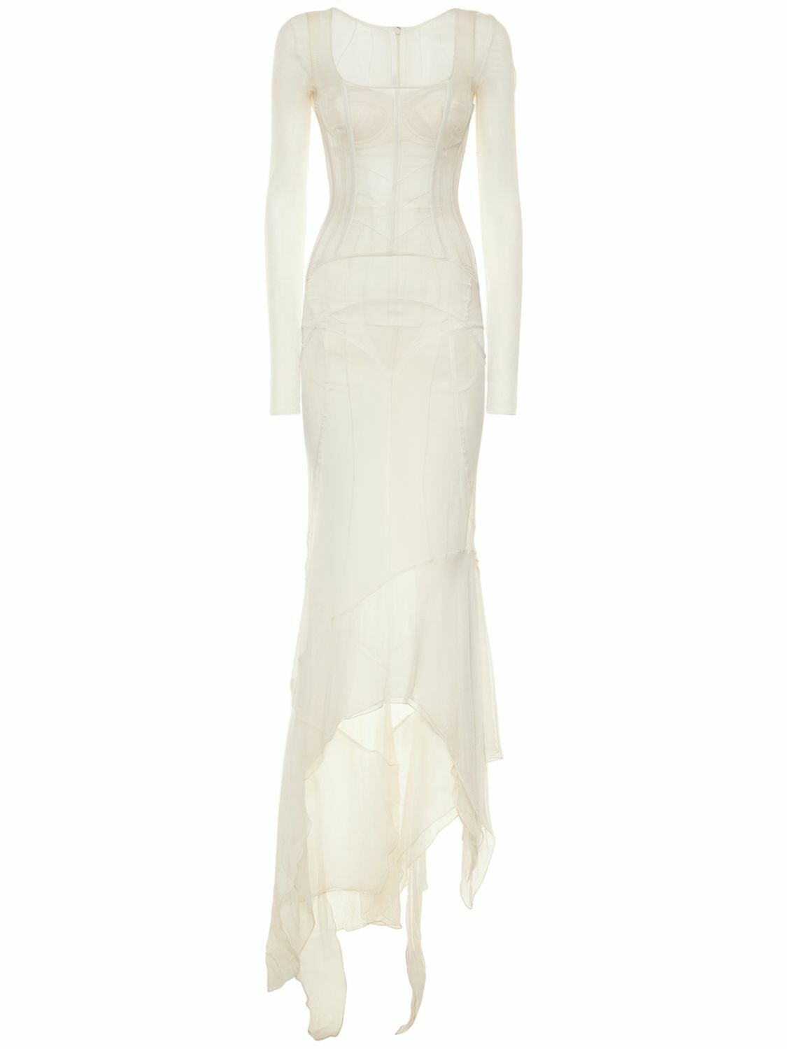 DOLCE & GABBANA - Silk Chiffon Long Corset Dress Dolce & Gabbana DOLCE & GABBANA - Silk Chiffon Long Corset Dress Dolce & Gabbana