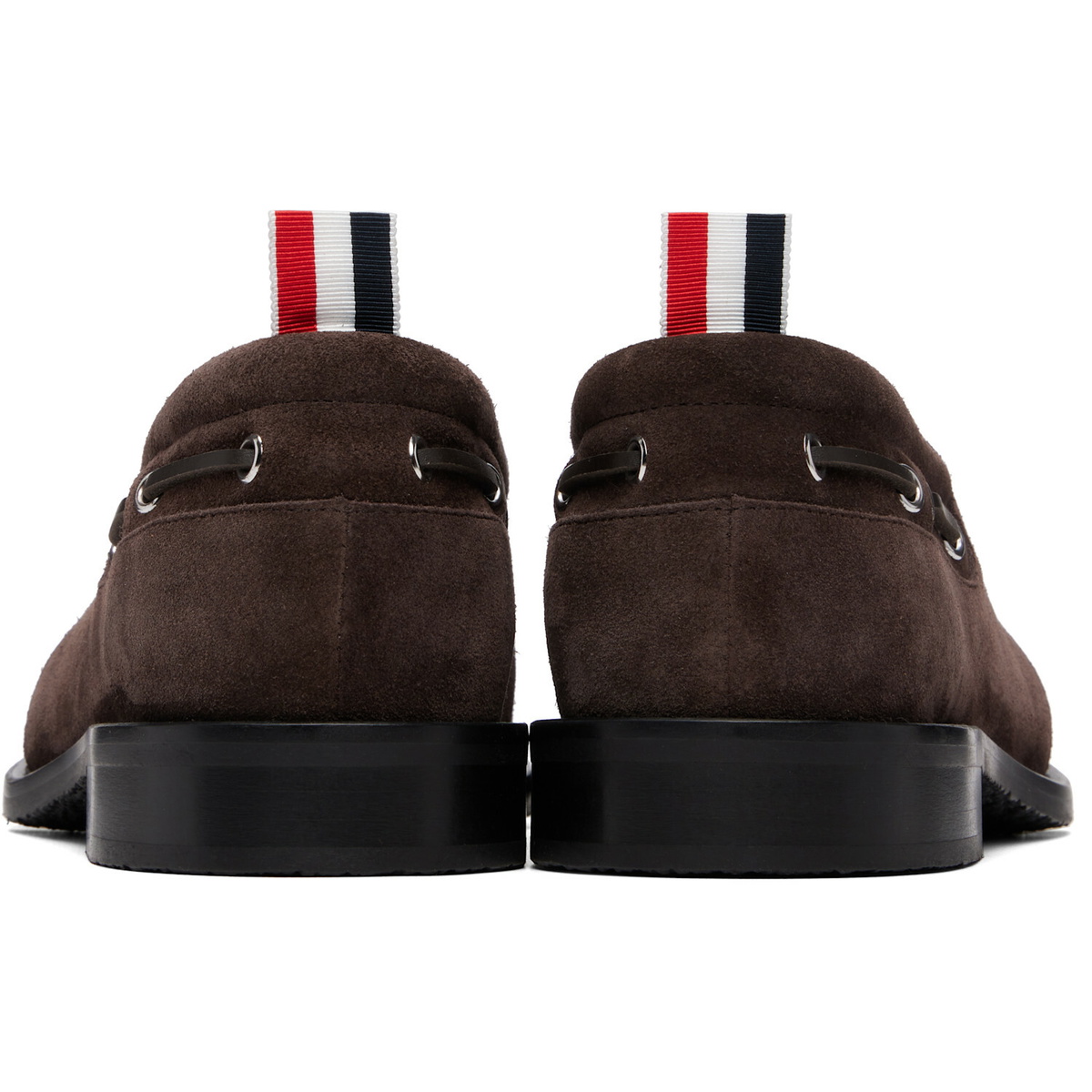Thom Browne Brown Calf Suede Boat Shoes