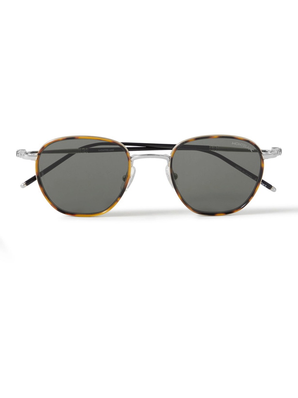 Photo: Montblanc - Round-Frame Tortoiseshell Acetate and Silver-Tone Sunglasses