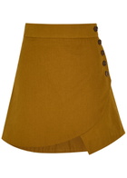 Skiim Asymmetrical Woven Mini Skirt Light Brown