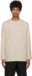 Y-3 Beige Classic Chest Logo Long Sleeve T-Shirt
