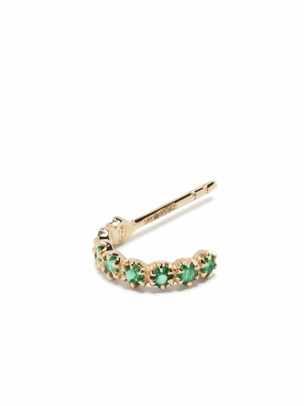Pascale Monvoisin 9K Yellow Gold Emerald Single Hoop Earring