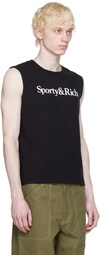 Sporty & Rich Black Serif Tank Top