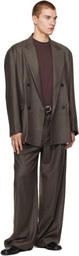 ssstein Brown Extra Fine Wool Double-Breasted Blazer