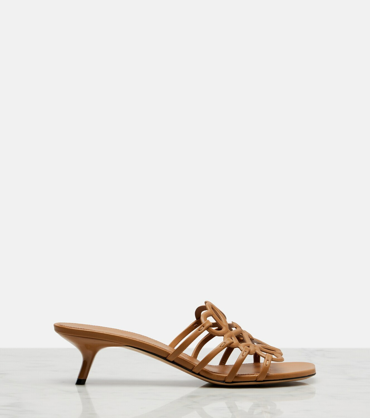 Loewe Petal Anagram 45 leather mules