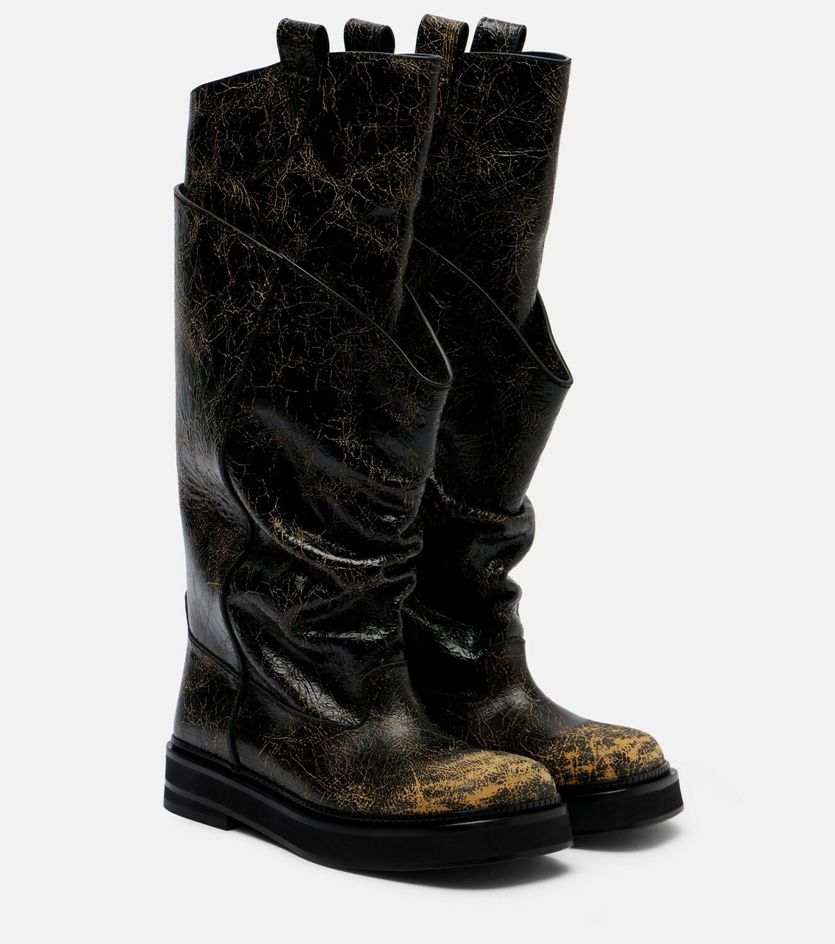 The Attico Passeggiata leather combat boots