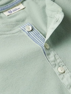 Schiesser - Karl Heinz Organic Cotton-Jersey Henley T-Shirt - Green