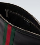 Gucci Web Trademark leather pouch