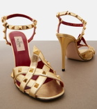 Valentino Garavani Studdy metallic leather sandals