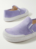 LOEWE - Terra Vulca Rubber-Trimmed Suede Slip-On Sneakers - Purple
