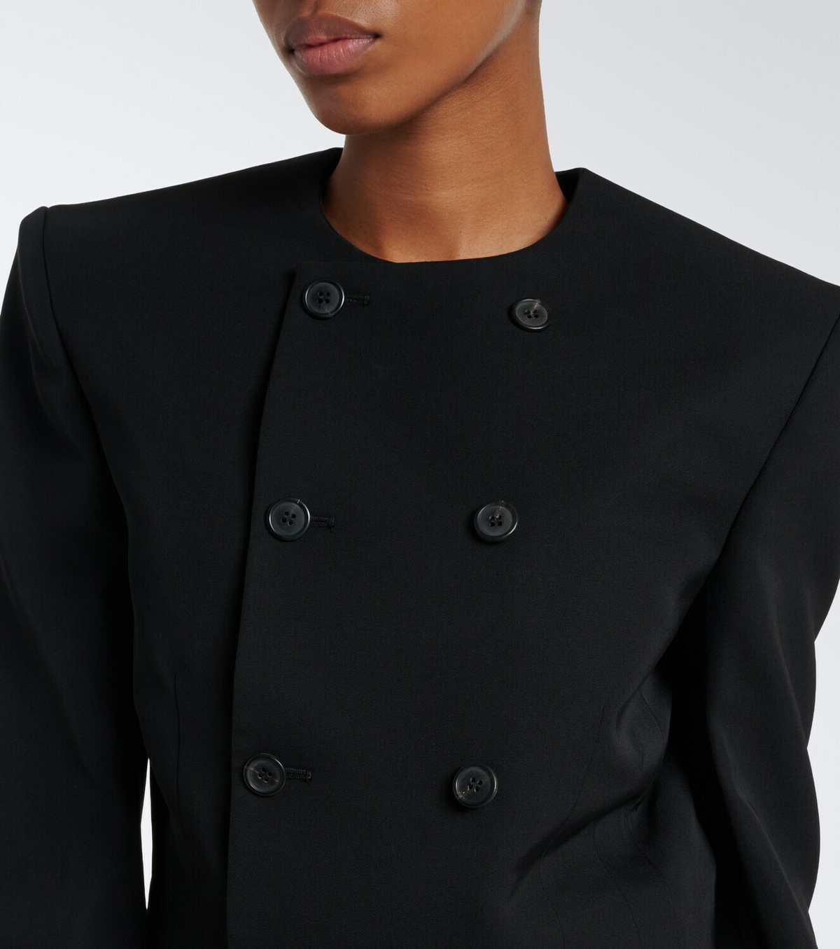 Wardrobe.NYC Cropped double-breasted virgin wool blazer