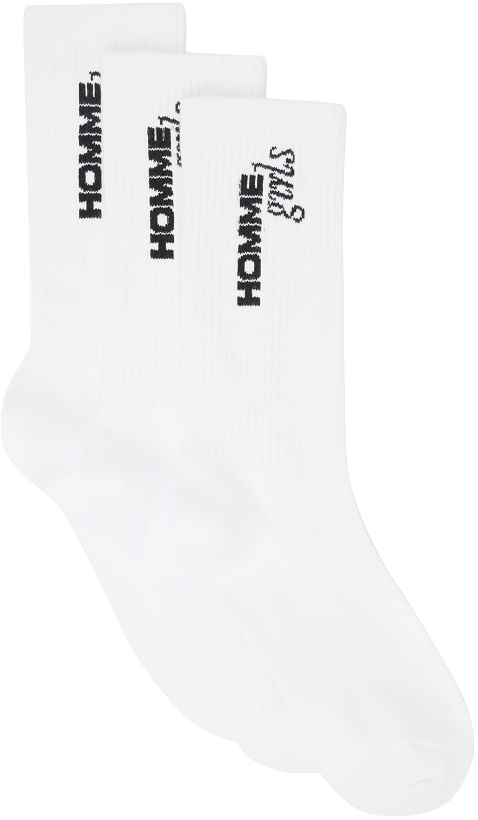 Photo: HommeGirls Three-Pack White Original Socks