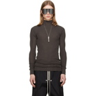 Rick Owens Brown Tower Ribbed Lupetto Sweater