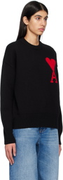 AMI Paris Black Ami de Cœur Sweater