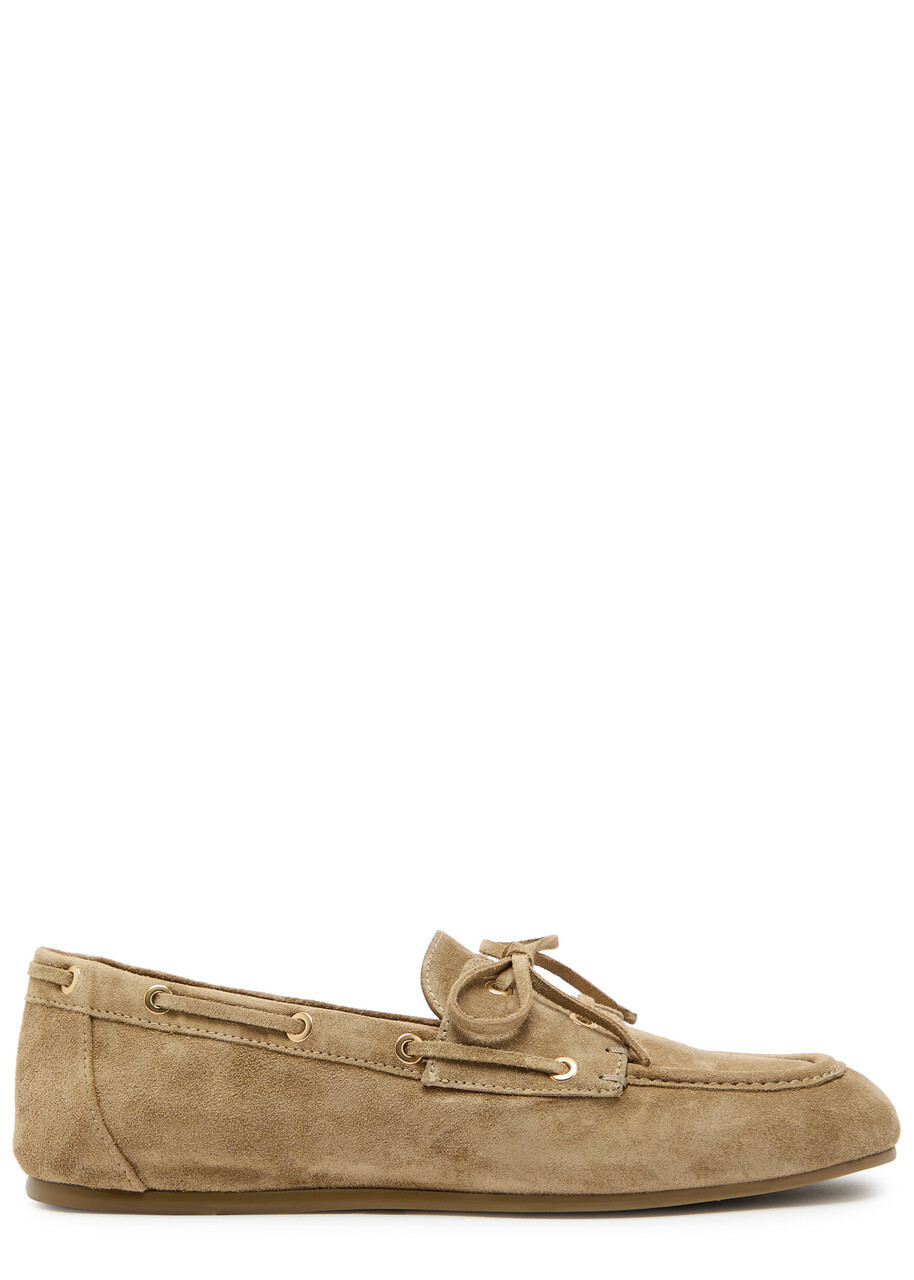 Stuart Weitzman Tinsley Suede Loafers Khaki