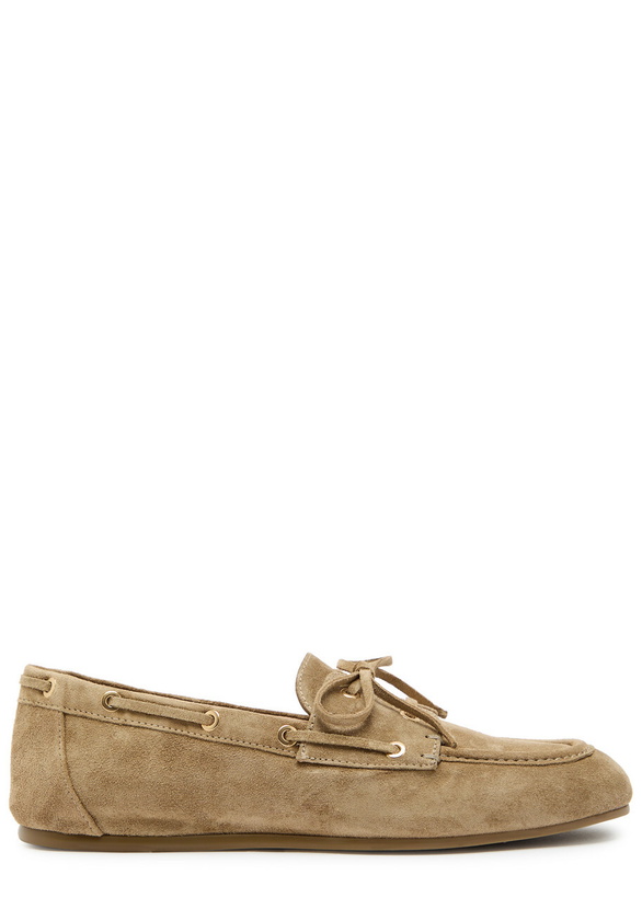 Photo: Stuart Weitzman Tinsley Suede Loafers Khaki