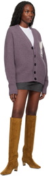 AMI Paris Purple Ami de Coeur Cardigan