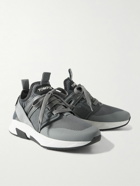 TOM FORD - Jago Neoprene, Mesh, Nylon and Leather Sneakers - Gray