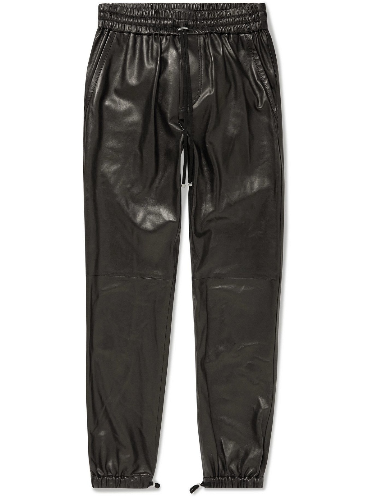 AMIRI - Tapered Leather Sweatpants - Black Amiri