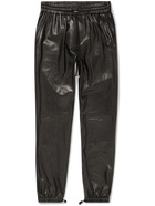 AMIRI - Tapered Leather Sweatpants - Black