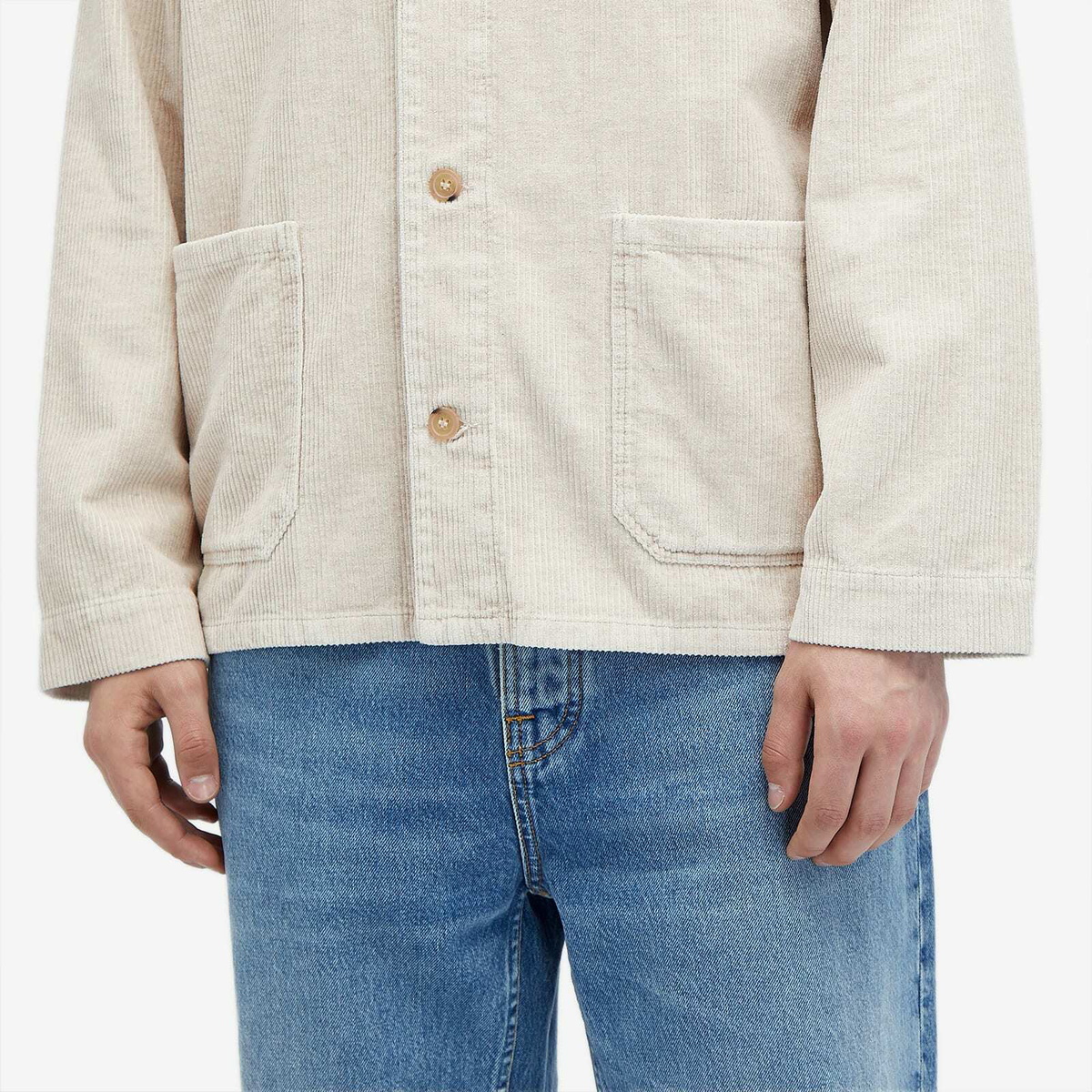 A.P.C. Men's Kerlouan Corduroy Chore Jacket in Ecru A.P.C.