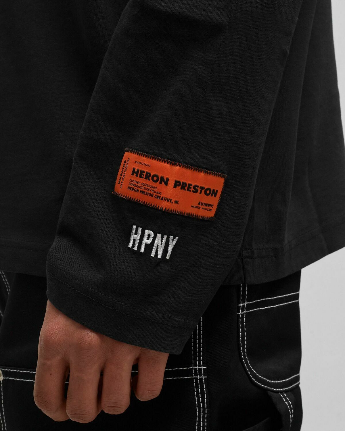 Heron Preston Hpny Emb Rollneck Black Longsleeves Heron Preston